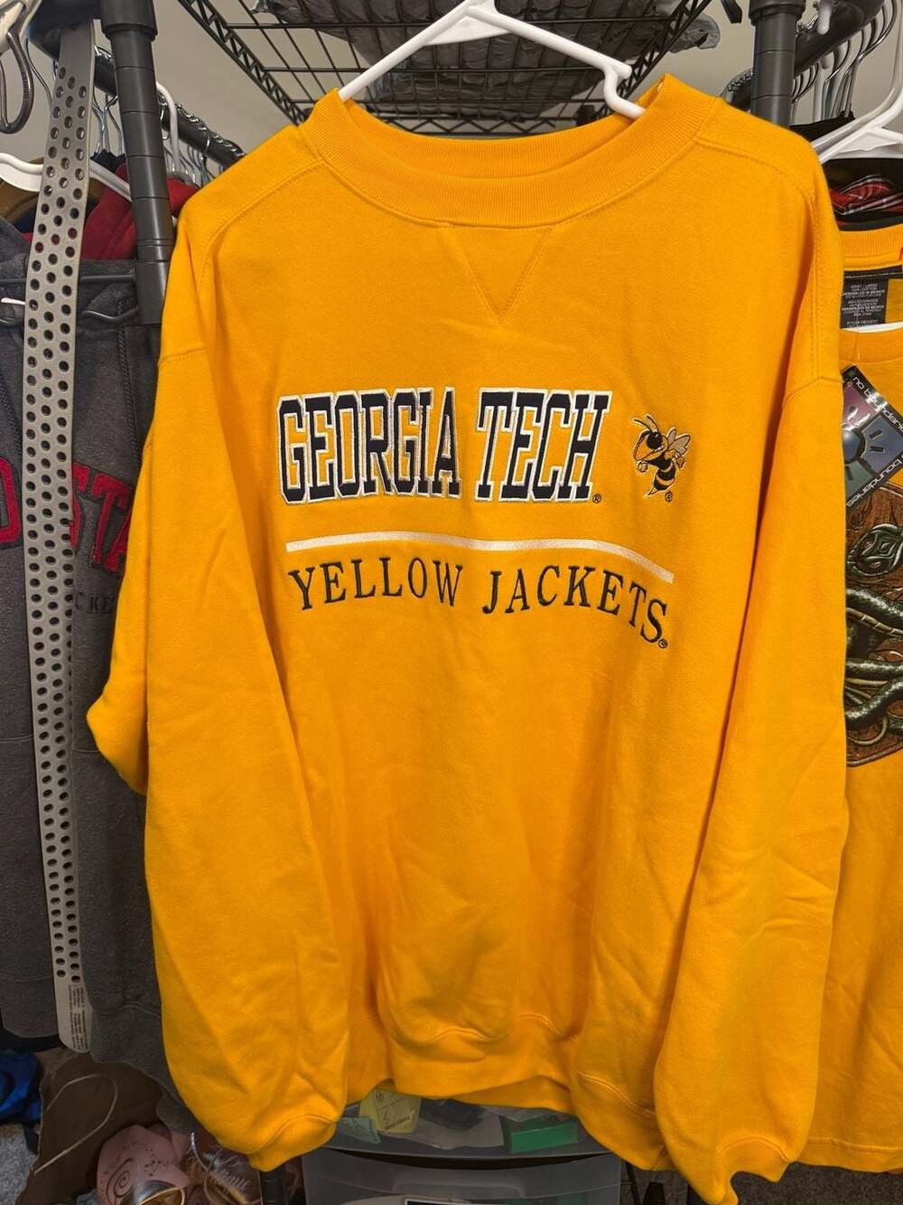 Vintage Georgia Tech Yellow Jackets Embroidered Crewneck Sweatshirt